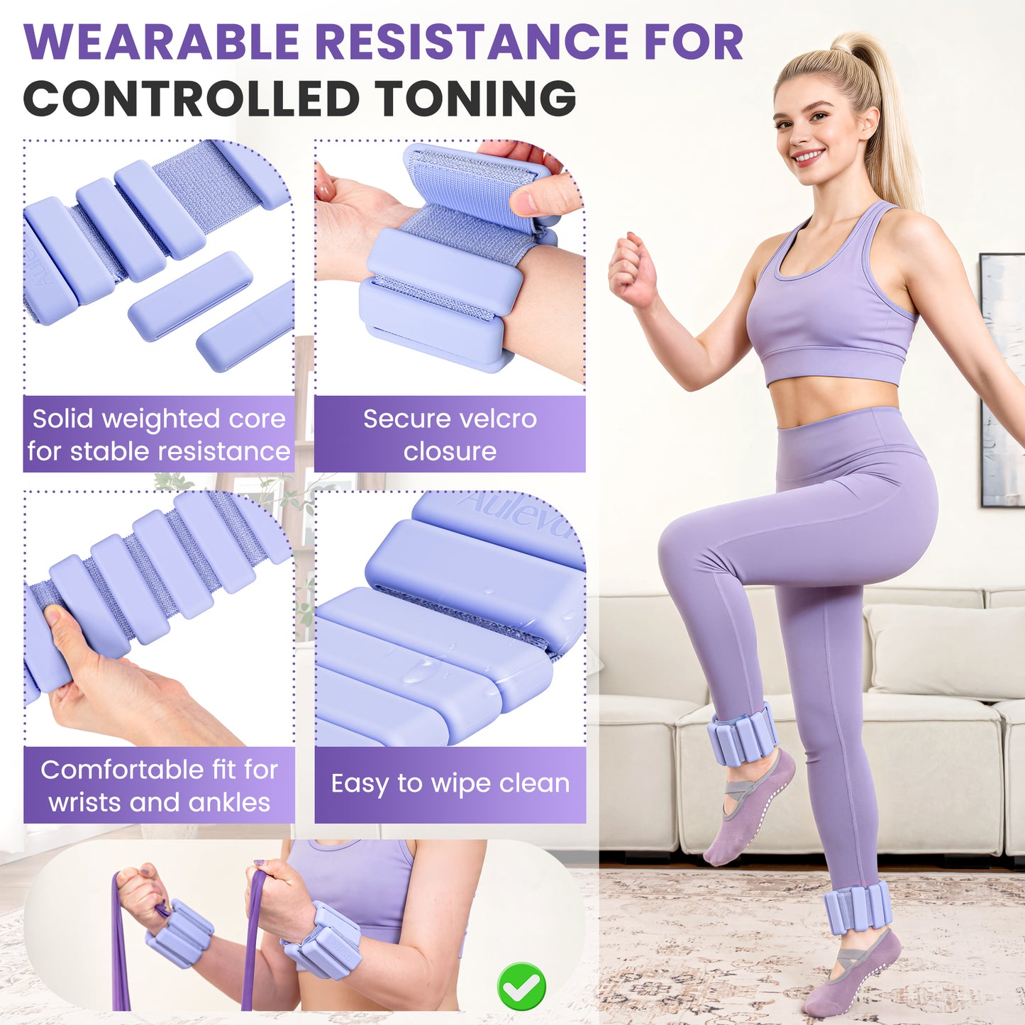 Auleva Pilates Kit for Women — 18-Piece Home Pilates Equipment Set
