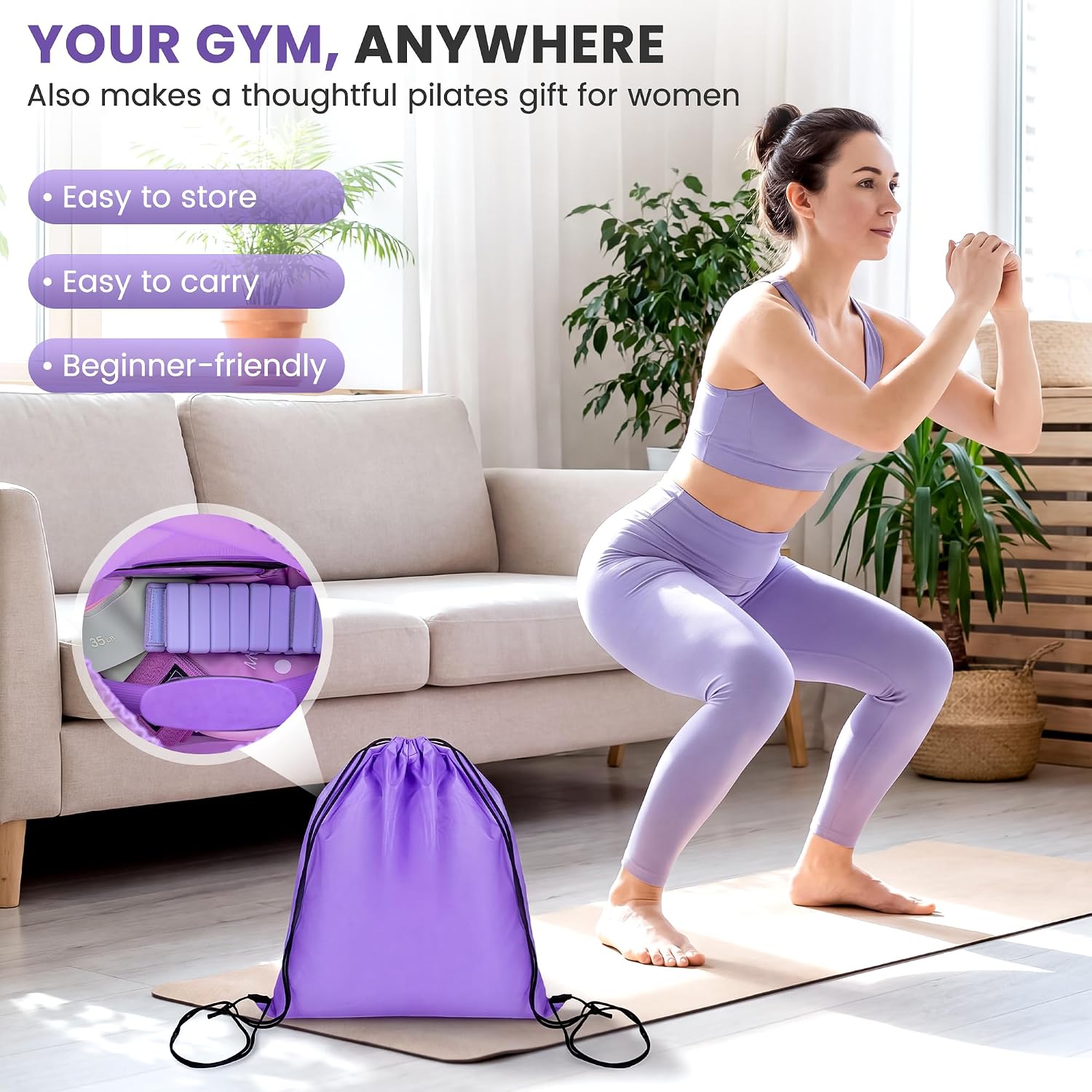 At Home Pilates Kit for Home Workouts, Pilates Set, Pilates Equipment